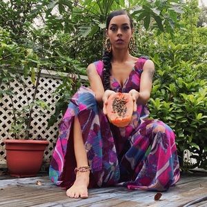 Vintage Designer Flower Jumpsuit